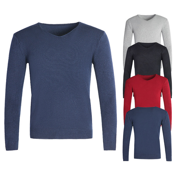 Men's fine V-neck sweater made of cotton-merino blend with a slim silhouette Mune Fashion