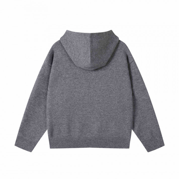Unisex Oversized Fine Knit Hoodie with Raglan Sleeves and Ribbed Hem Mune Fashion