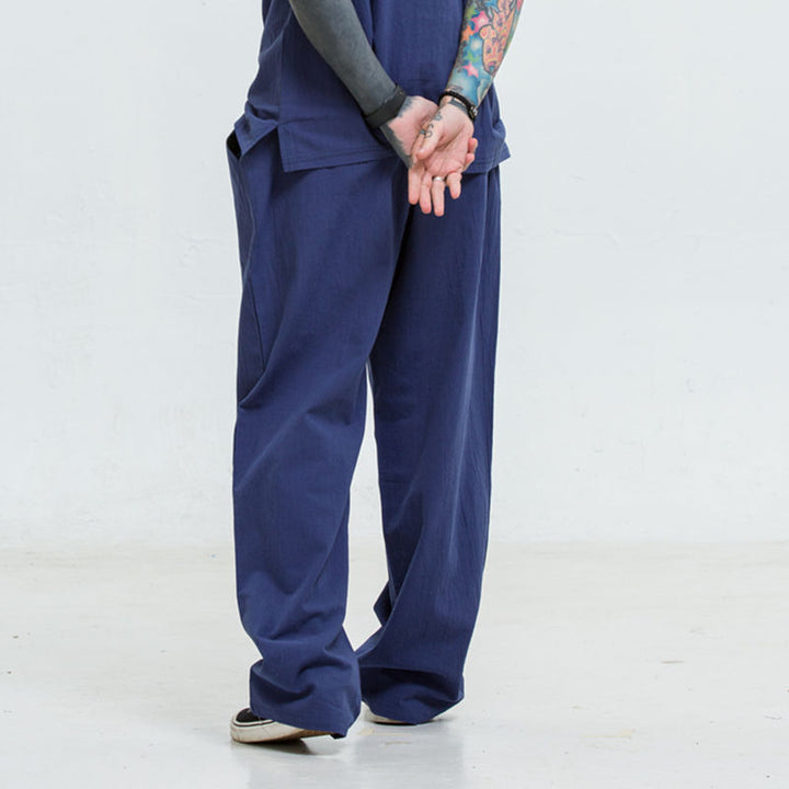 Men's loose-fitting comfort pants with straight leg and elastic band Mune Fashion