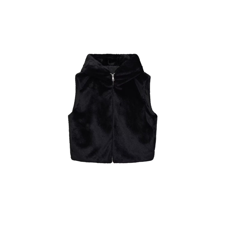 Women’s sleeveless teddy vest with hood and zipper Mune Fashion