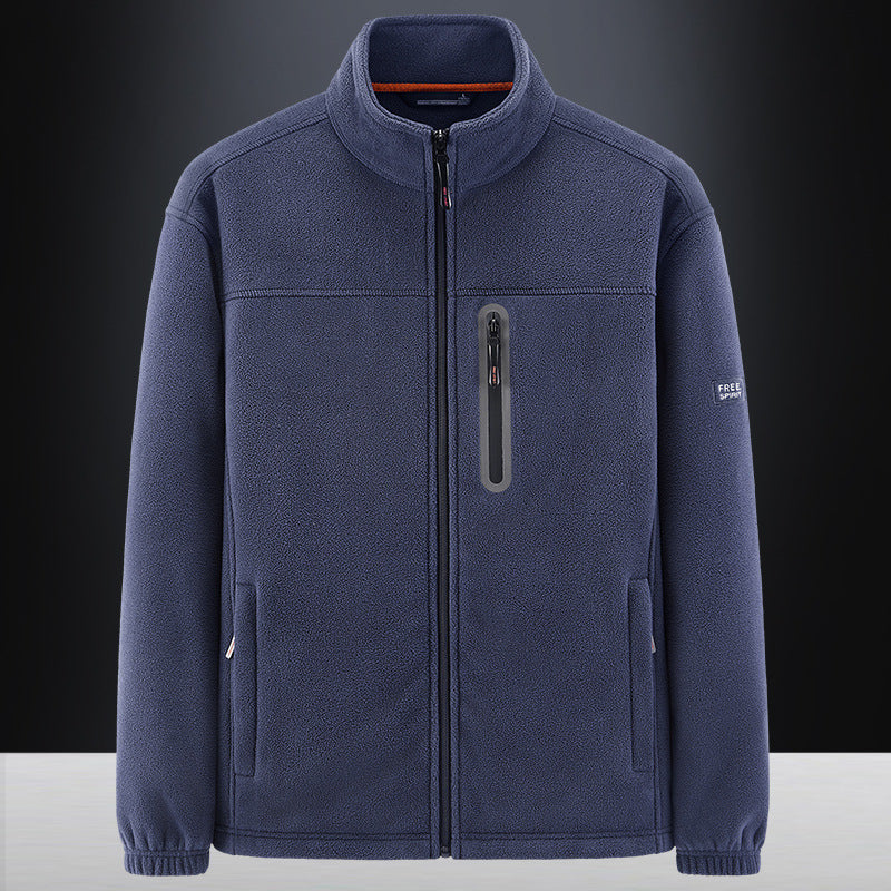 Men's fleece jacket with wind-resistant microfleece, welded chest zipper pocket, and elastic cuffs Mune Fashion
