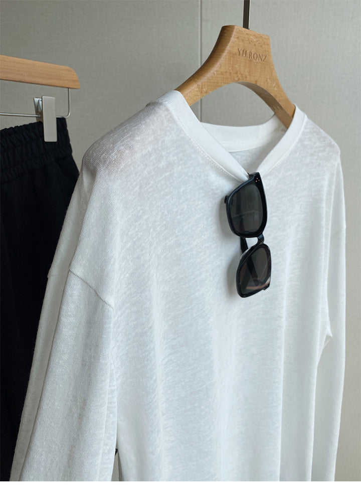 Women's Casual Long Sleeve Shirt with V-Neck Mune Fashion