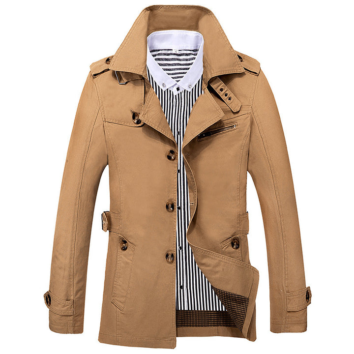 Men's lightweight cotton field coat with shirt collar, epaulets, and chest zip Mune Fashion