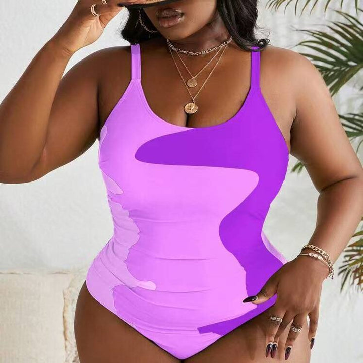 Women's One-Piece Swimsuit with Modern Camouflage Design Mune Fashion