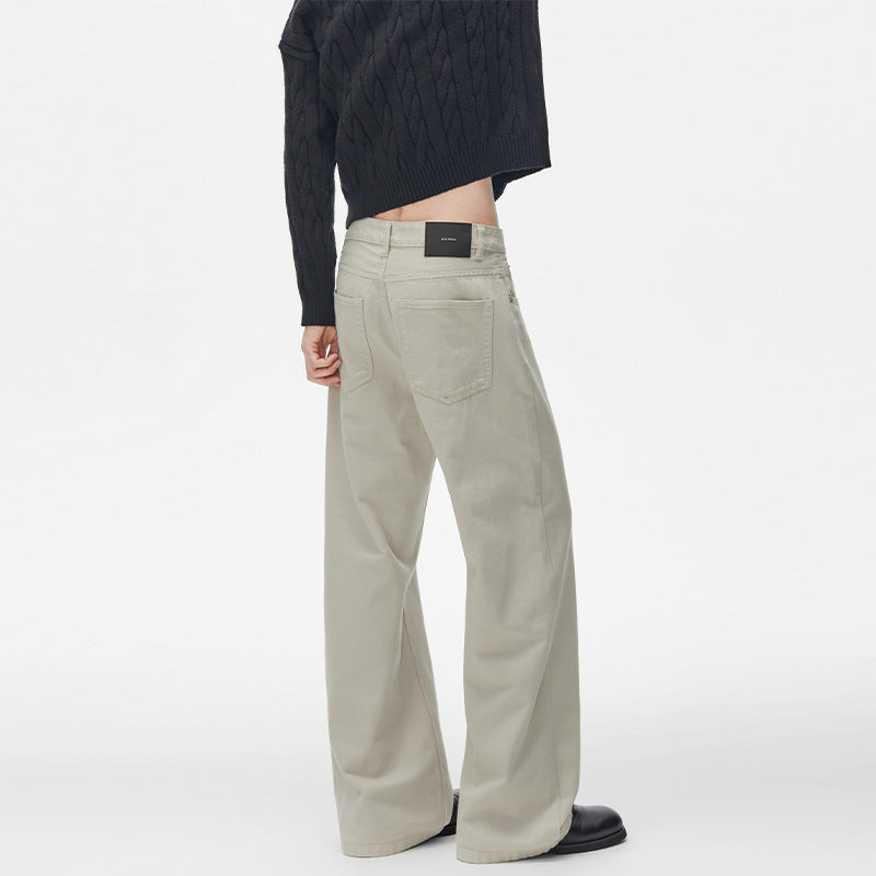 Men's Loose-Fitting Cotton Twill Baggy Pants with Drop Crotch and Clean Five-Pocket Cut Mune Fashion