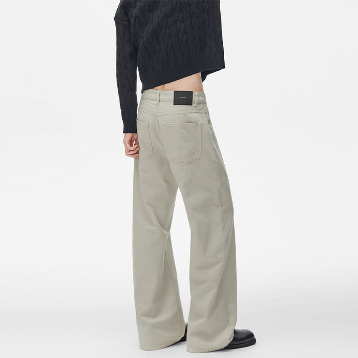 Men's Loose-Fitting Cotton Twill Baggy Pants with Drop Crotch and Clean Five-Pocket Cut Mune Fashion