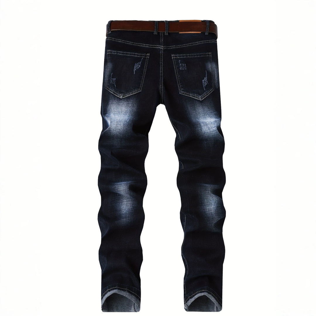 Men's Elegant Slim-Fit Jeans with Trendy Washing Effects Mune Fashion