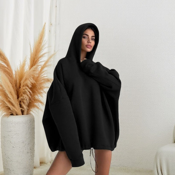 Women's Oversize Hoodie with Adjustable Drawstring Hem Mune Fashion