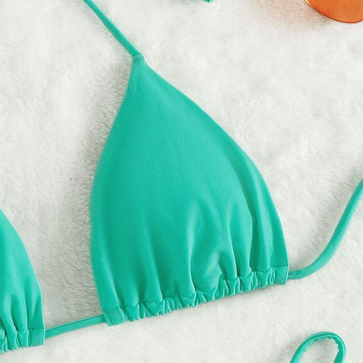 Women's triangle bikini with adjustable tie details and elastic waistband Mune Fashion