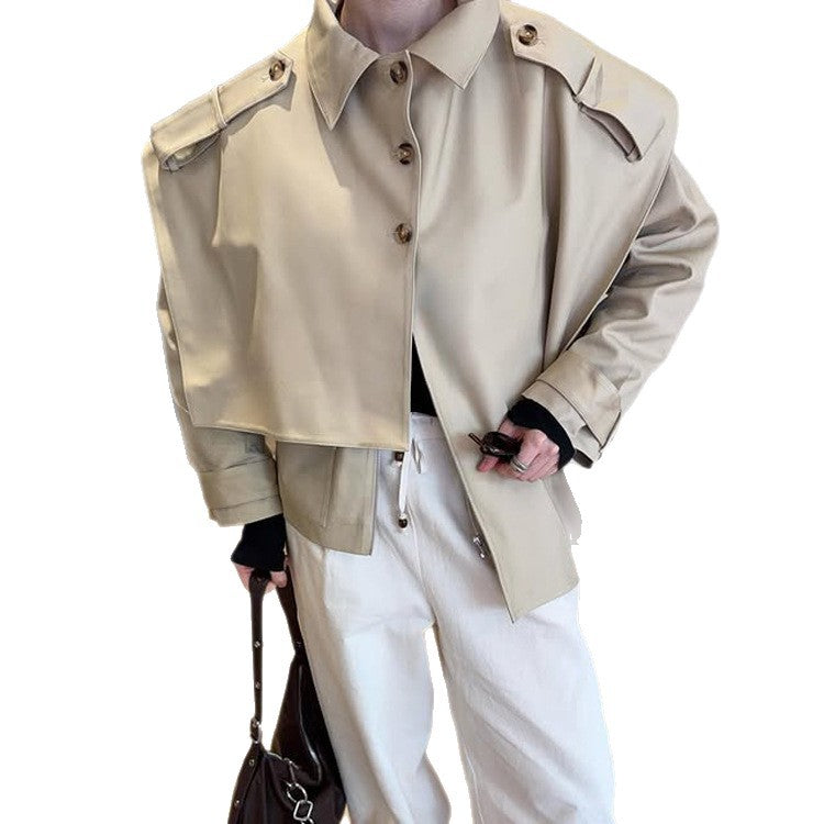 Women's short-cut oversized shoulder jacket with epaulettes Mune Fashion