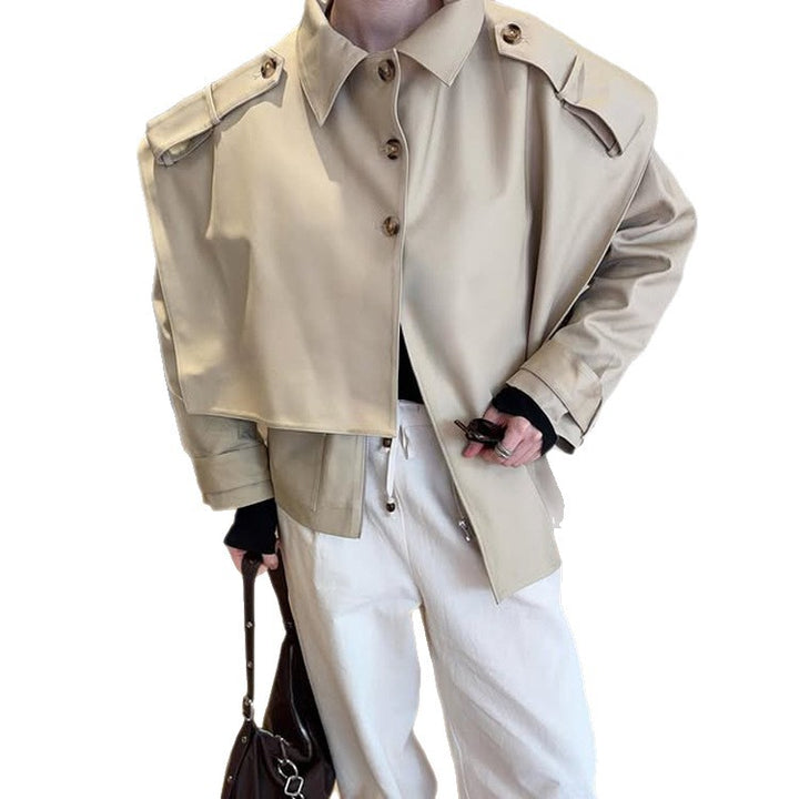 Women's short-cut oversized shoulder jacket with epaulettes Mune Fashion