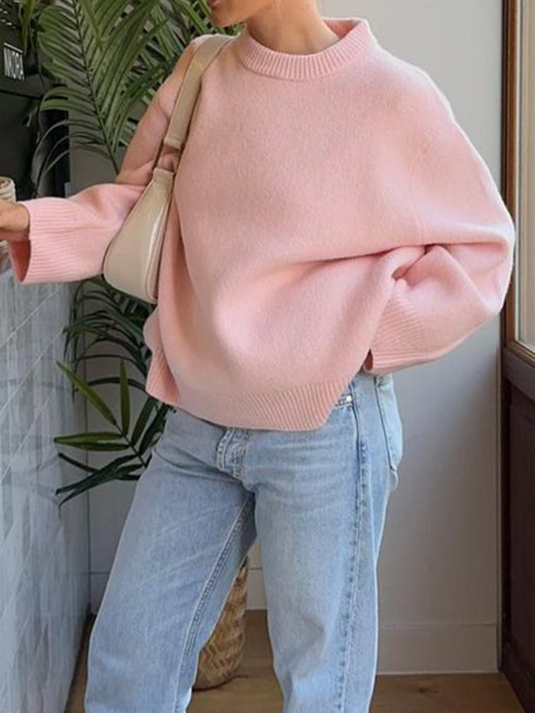 Women's oversized turtleneck sweater with wide ribbed collar, voluminous balloon sleeves, and extended cuffs Mune Fashion