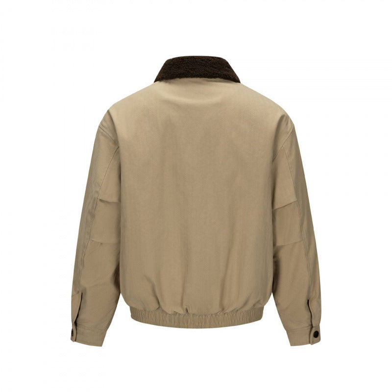 Men's short-cut blouson jacket in field style with teddy collar and flap pockets Mune Fashion