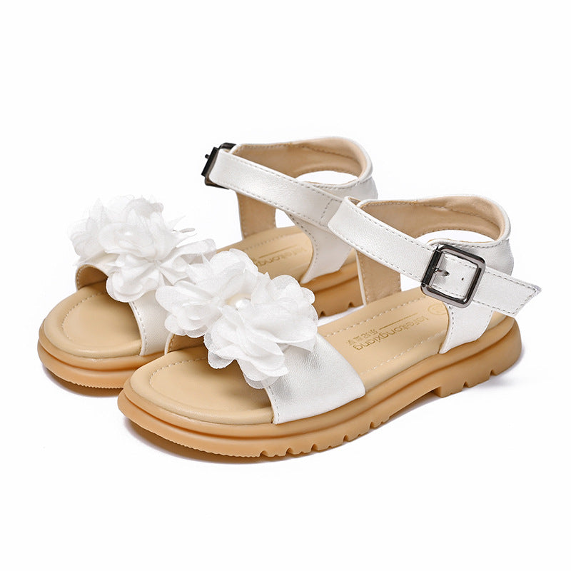 Girls Summer Sandals with Floral Applications Mune Fashion