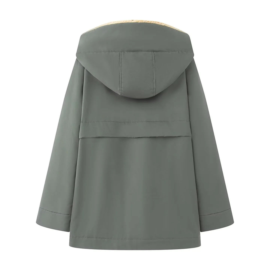 Women nan padded hooded parka with teddy lining, concealed zipper and large flap pockets Mune Fashion