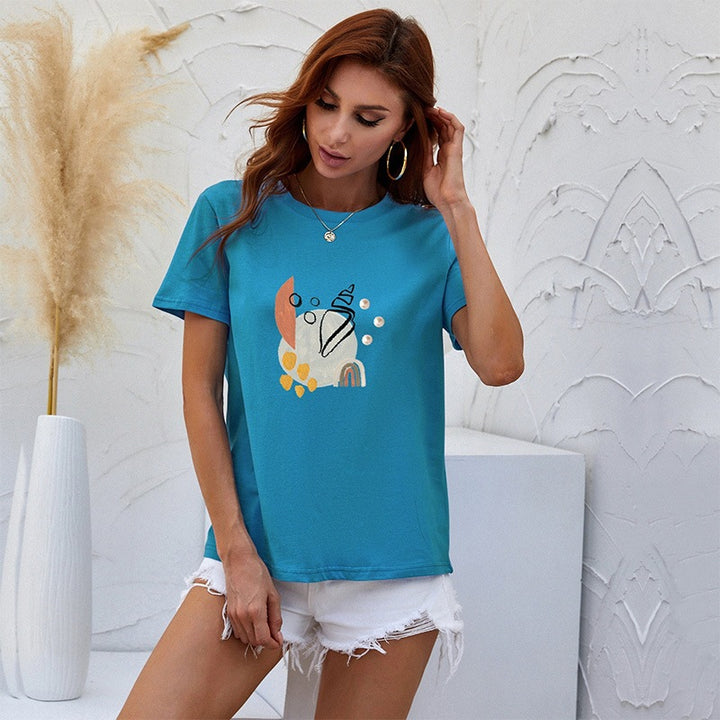 Women Modern T-Shirt with Art Motif Mune Fashion