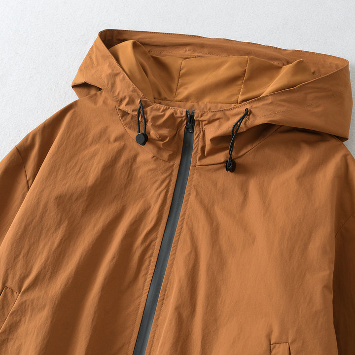 Women's Cropped Transition Jacket with Hood, Drawstring and Elastic Hem