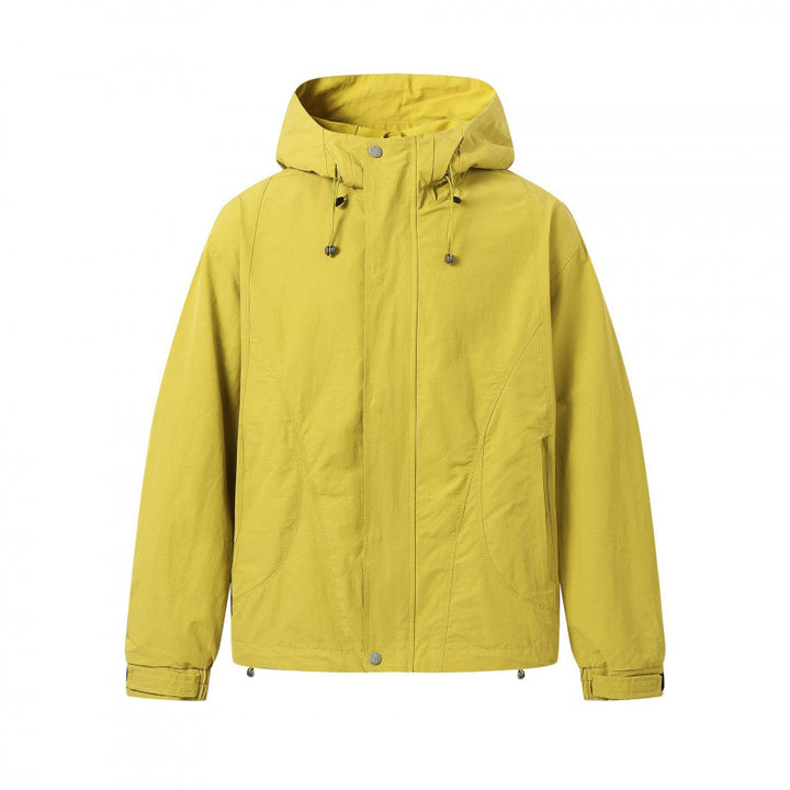 Unisex Short cut hoodie in technical outdoor style with drawstring, concealed front placket and adjustable cuffs Mune Fashion