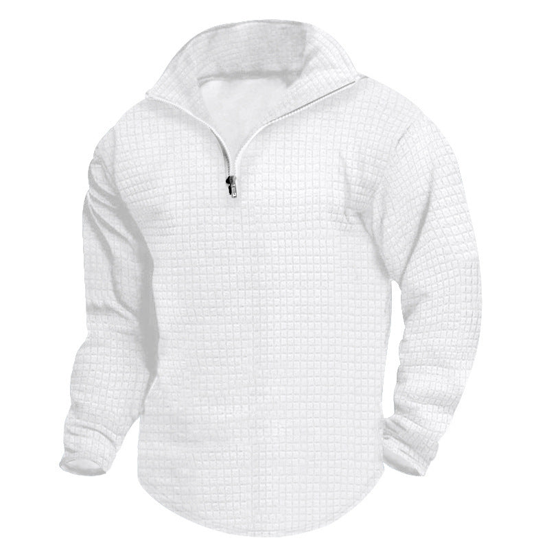 Men's padded thermal half-zip with waffle texture, brushed lining, and rounded hem Mune Fashion