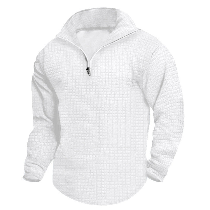 Men's padded thermal half-zip with waffle texture, brushed lining, and rounded hem Mune Fashion