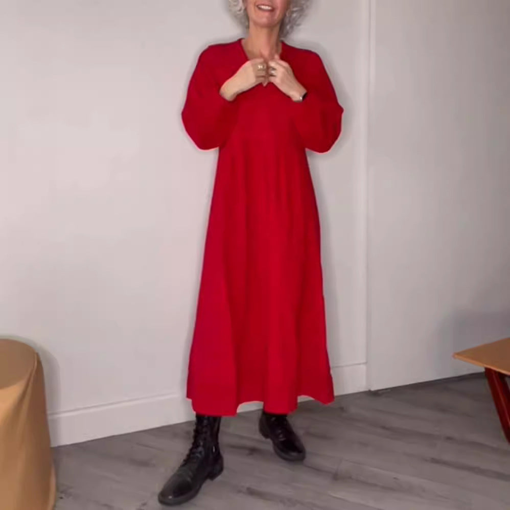 Women's ankle-length jersey dress with empire seam and balloon sleeves Mune Fashion