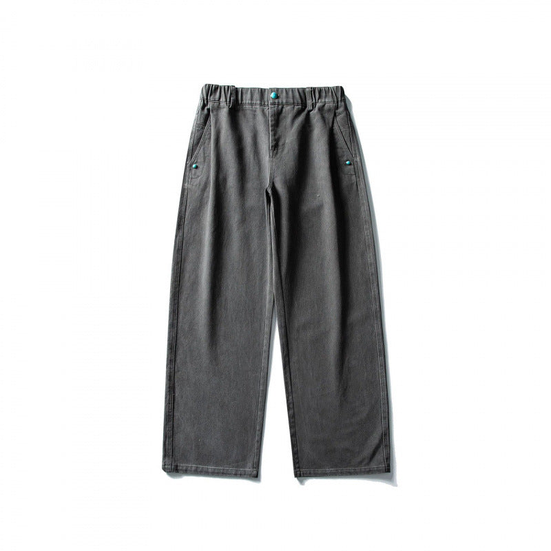 Women Wide-Leg Denim Pants made of durable denim with elastic waistband Mune Fashion