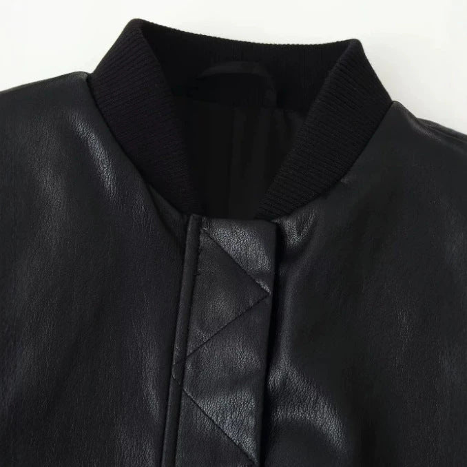 Women's Cropped Blouson Jacket made of woven fabric with stand-up collar, elastic hem, and fine check design Mune Fashion