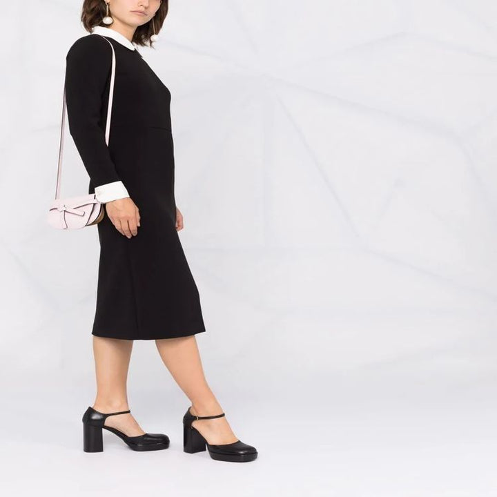 Women's midi dress with Peter Pan collar, tailored fit and long sleeves Mune Fashion