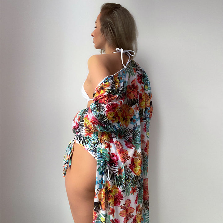 Women's High-Waisted Bikini with Floral Cover-Up Mune Fashion