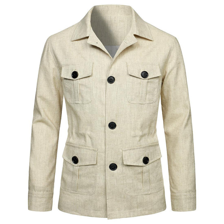 Men's nan Utility jacket made of linen with four patch pockets and tailored silhouette Mune Fashion