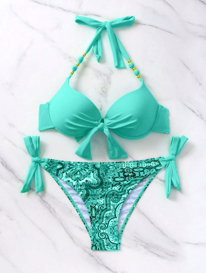 Women's bikini set with fashionable knot and colorful accents Mune Fashion