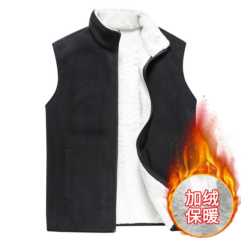 Men's Sleeveless Microfleece Vest with Stand-Up Collar and Concealed Two-Way Zip Mune Fashion