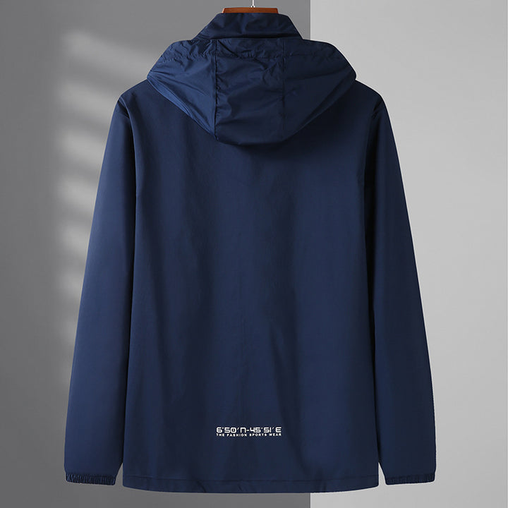 Men's Ultralight Packable Hooded Outdoor Jacket with Two-Way Zipper Mune Fashion