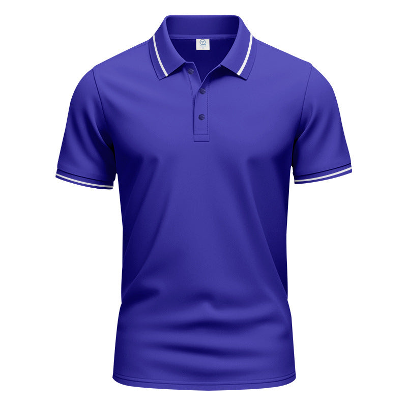 Men's breathable interlock polo shirt with contrast tipping, short button placket and slim silhouette Mune Fashion