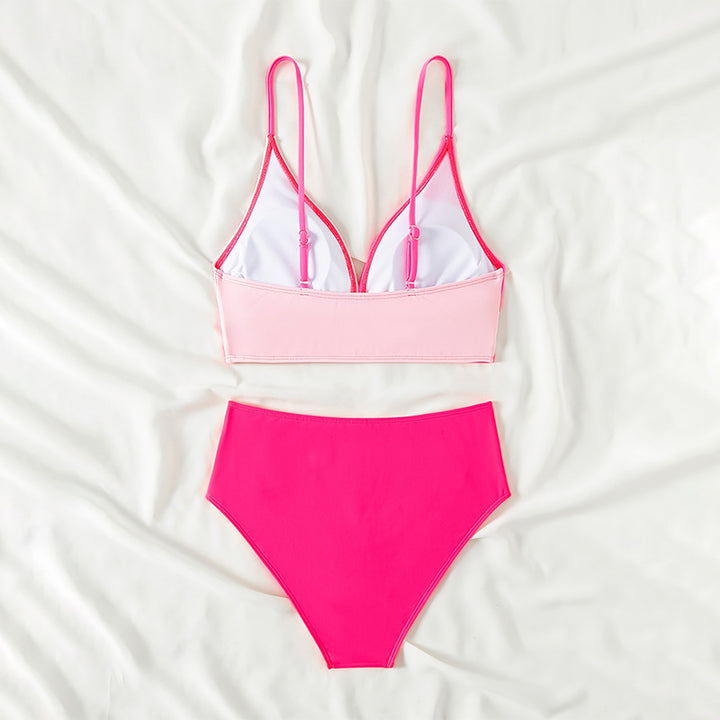 Ladies Two-Piece Bikini Set with Modern Wrap Design and High Waist Brief Mune Fashion