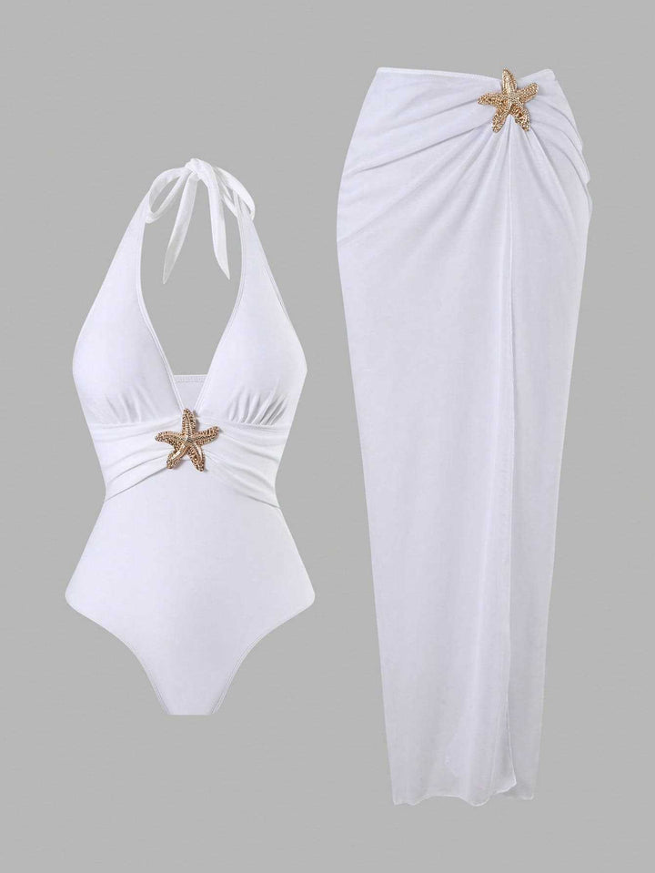 Ladies Elegant Swimsuit with Versatile Wrap Skirt Mune Fashion