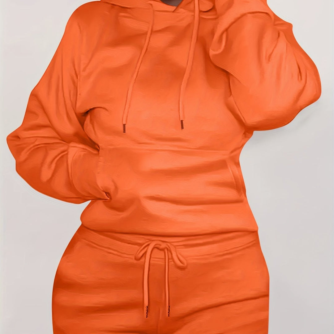 Women’s form-fitting hoodie and pencil skirt set with kangaroo pocket and drawstring Mune Fashion