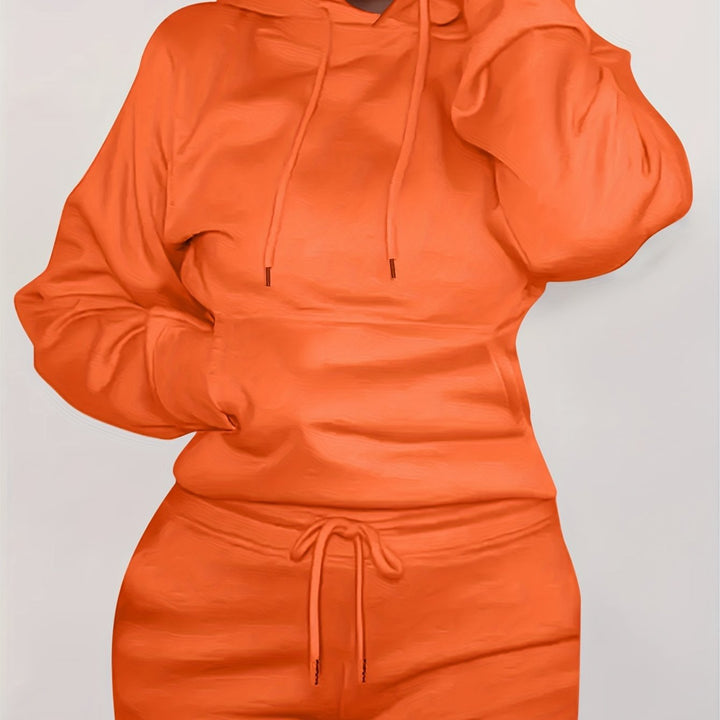 Women’s form-fitting hoodie and pencil skirt set with kangaroo pocket and drawstring Mune Fashion