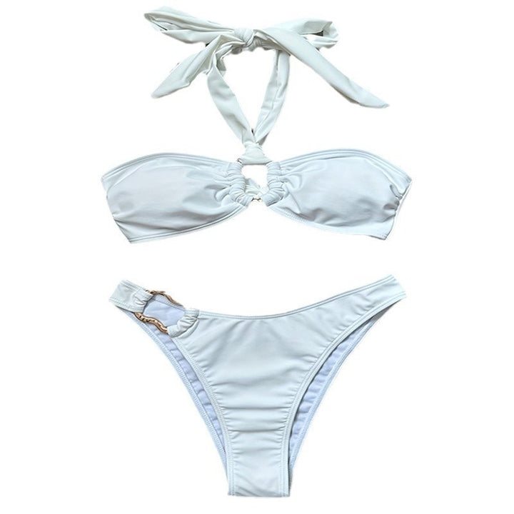 Women's bikini with elegant ruffles and golden details Mune Fashion