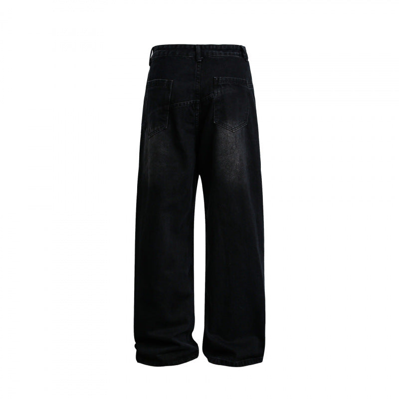 Women's Wide High-Waist Denim Pants with Curved Front Pockets Mune Fashion