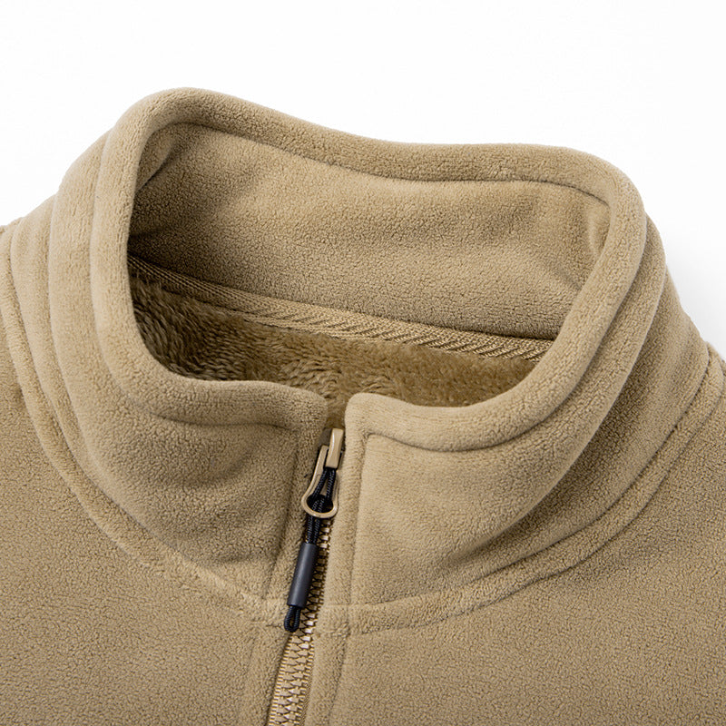 Men's functional thermo fleece jacket with soft teddy inner lining, chest zip pocket and two-way zipper Mune Fashion