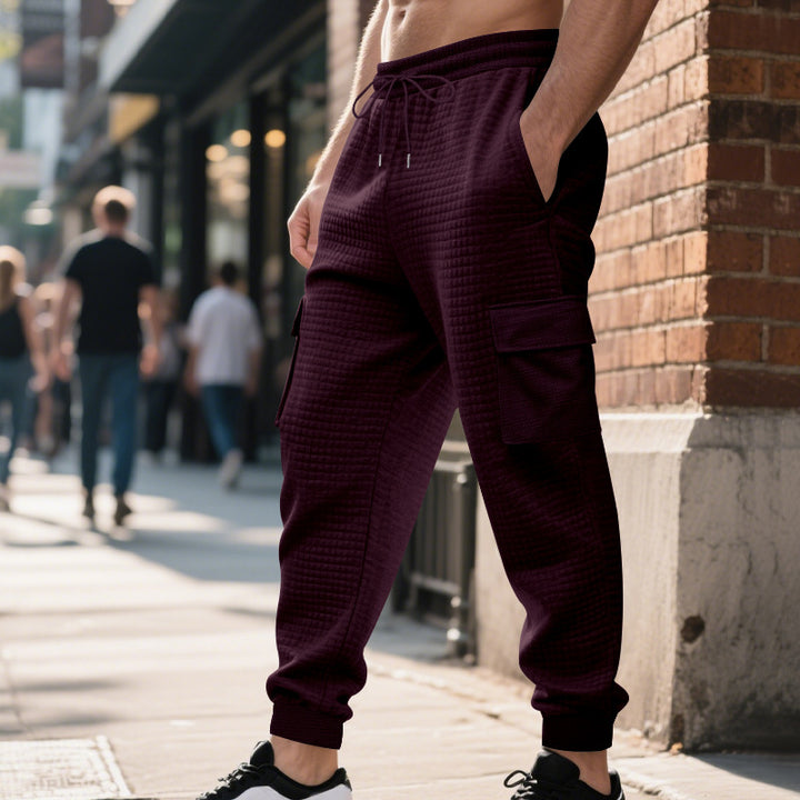 Men's quilted thermo lounge pants with functional pockets, drawstring and elastic waistband Mune Fashion