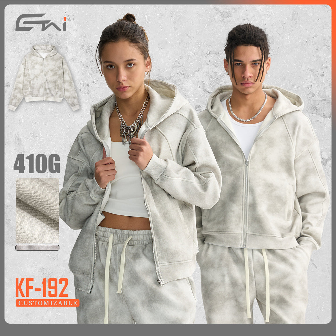 Unisex Boxy-Zip Hoodie with Fog Wash and Raglan Sleeves Mune Fashion