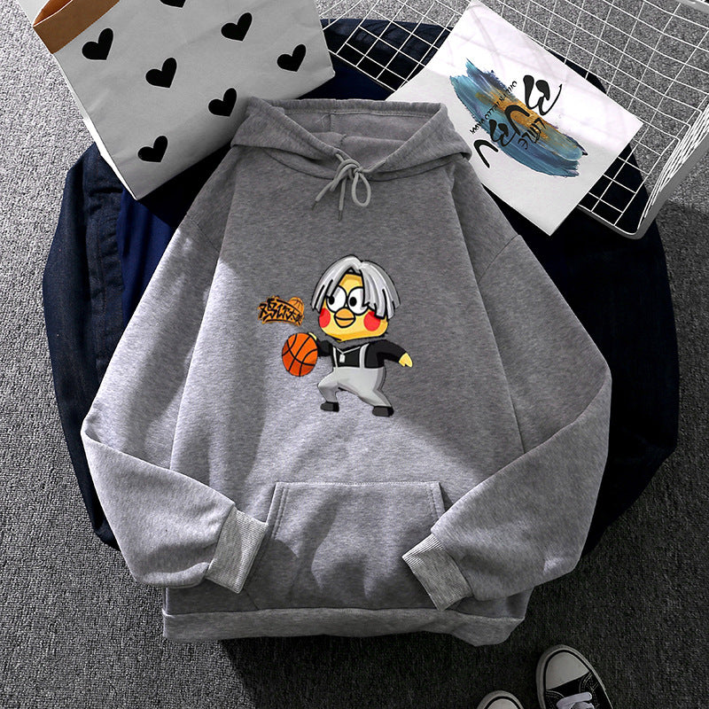 Unisex hooded sweatshirt with comic chick basketball print, kangaroo pocket and soft fleece Mune Fashion