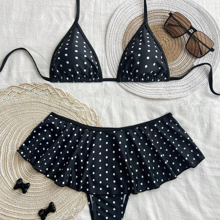 Women's Triangle Bikini with Ruffled Ruffle Mune Fashion