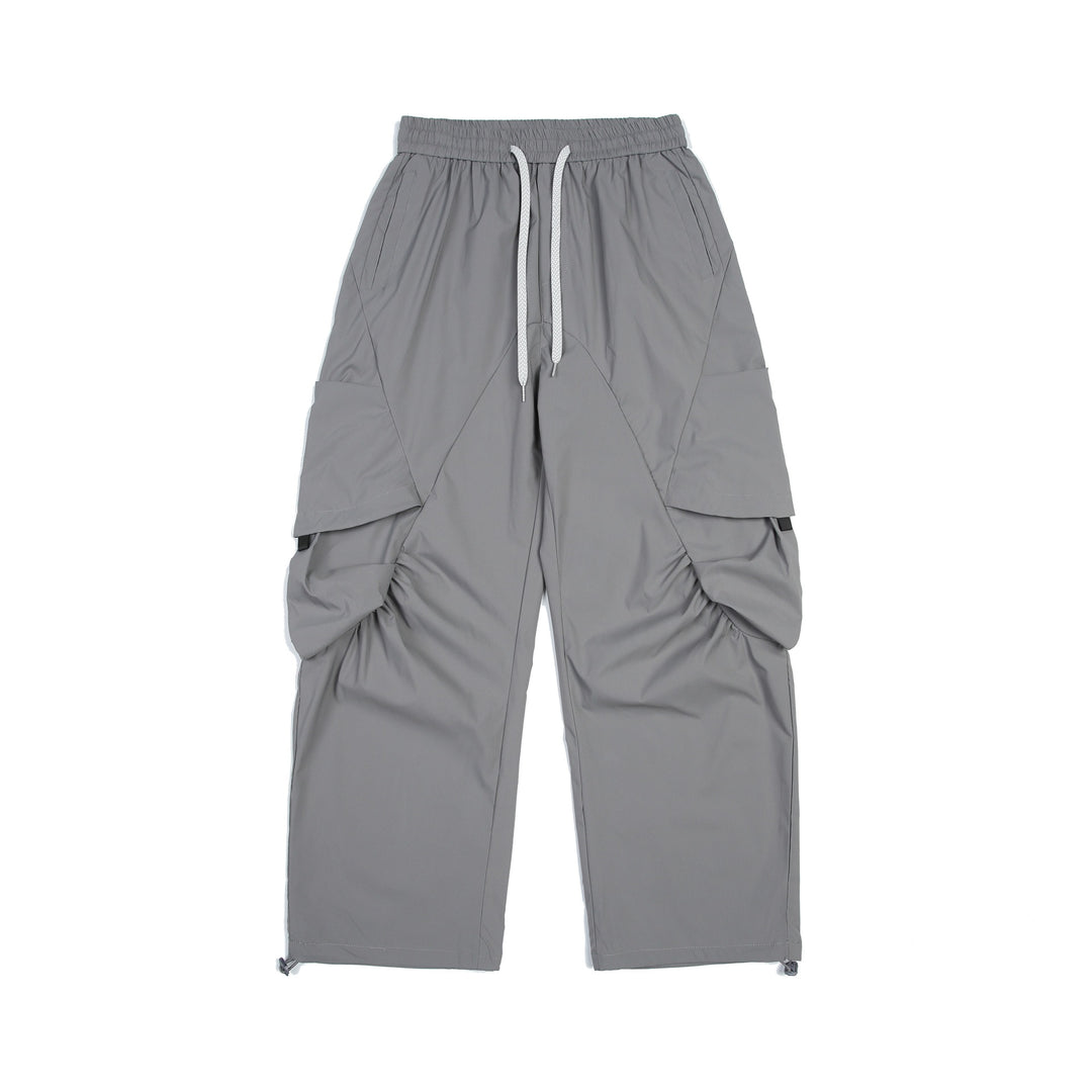 Men's Functional Cargo Pants in Tech Nylon with Elastic Waistband and Drawstring Mune Fashion