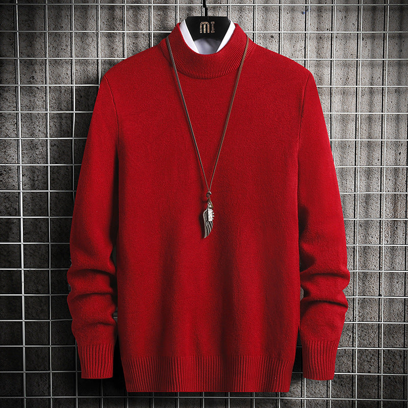 Men's nan Premium Stand Collar Sweater made of fine cotton blend with ribbed cuffs and slim silhouette Mune Fashion