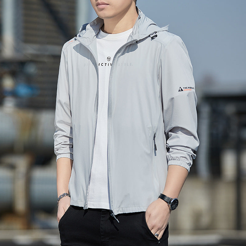 Men's Ultralight Wind and Rain Jacket with Hood, Packable and Zipper Pockets Mune Fashion