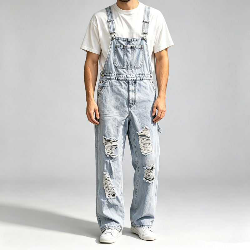 Men's Casual Ripped Overalls Mune Fashion