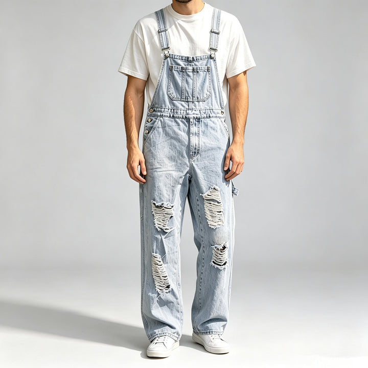 Men's Casual Ripped Overalls Mune Fashion